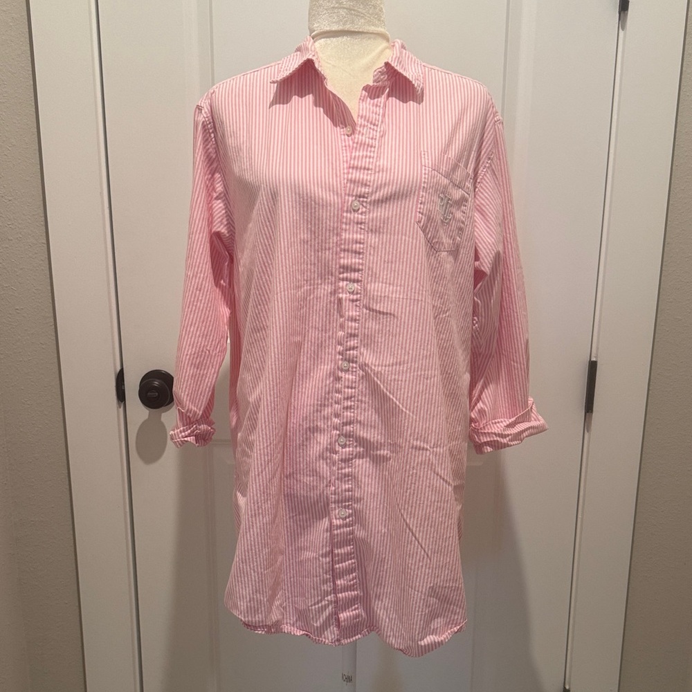 Ralph Lauren Pink Striped Night Shirt